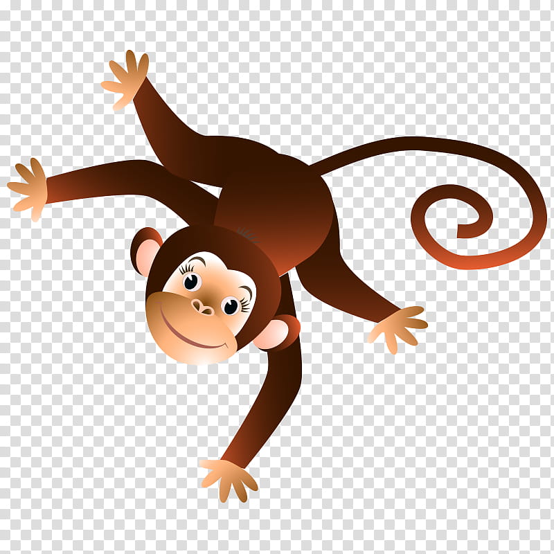 Monkey, Pan, Drawing, Cartoon, Five Little Monkeys Numbers Song, Animation, Tail, Jumping transparent background PNG clipart