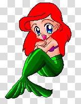 ariel pixel doll, Ariel The Little Mermaid graphic transparent background PNG clipart