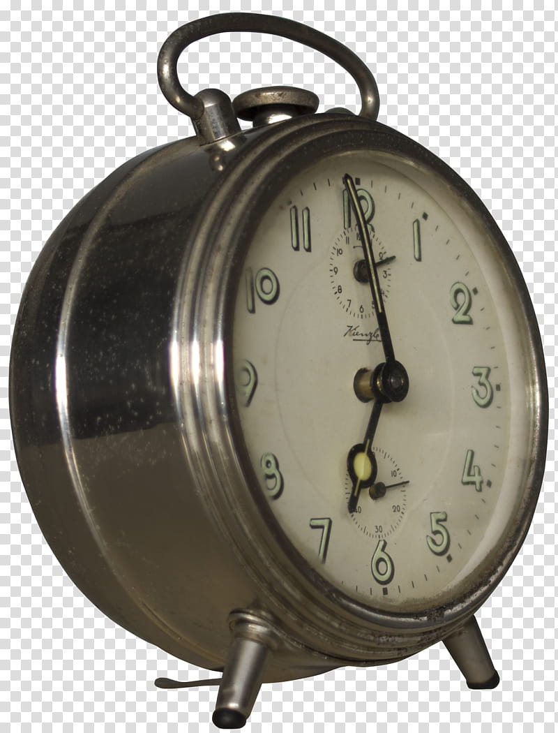 Old clock  HQ, silver alarm clock transparent background PNG clipart