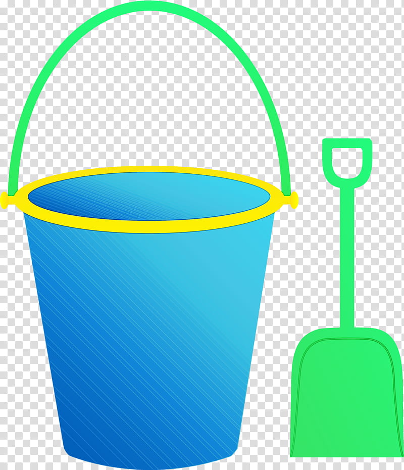 Bucket And Spade, Shovel, Bucket And Shovel, Beach Sand Toys, Pail And Shovel, Fire Bucket, Turquoise, Plastic transparent background PNG clipart
