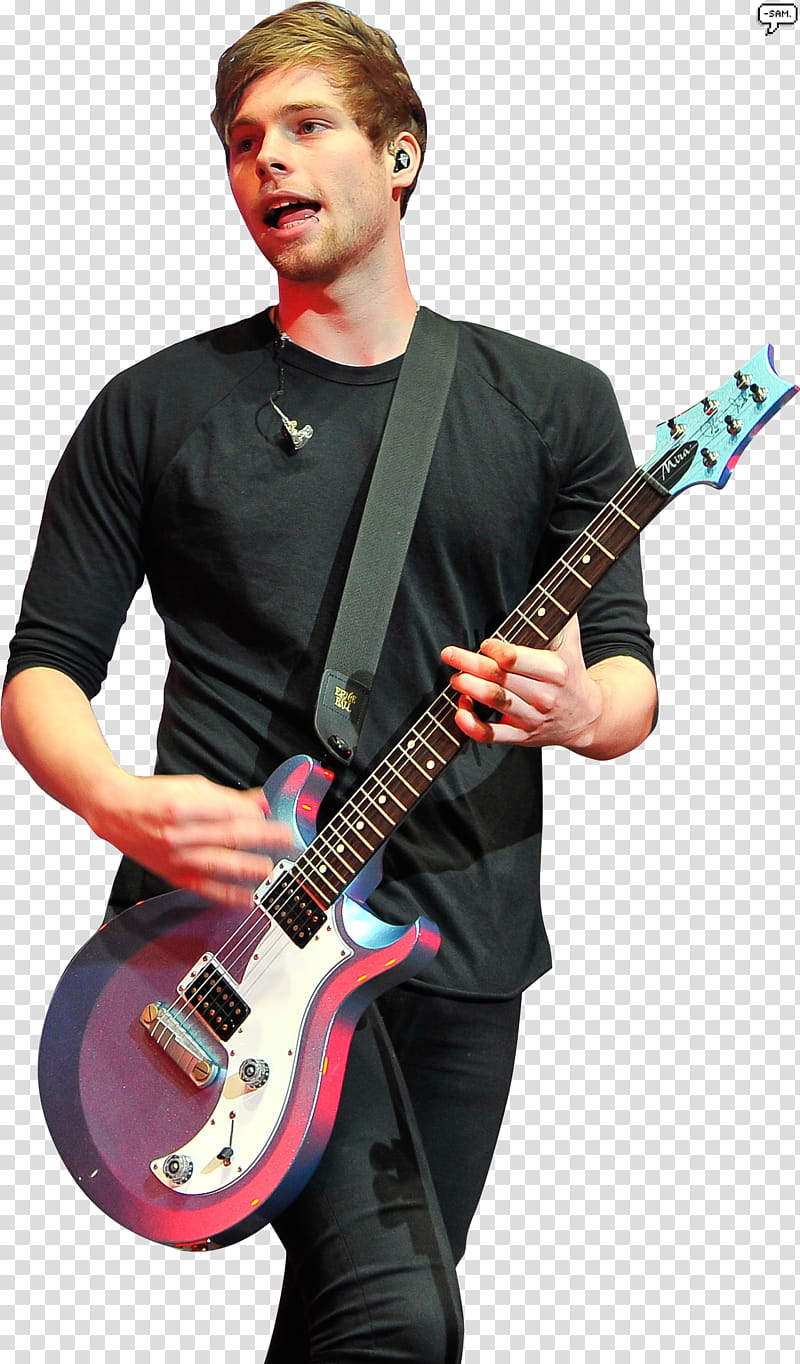 Luke Hemmings, man playing guitar transparent background PNG clipart