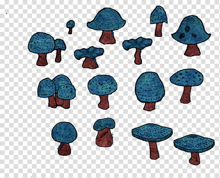 Mushroom Fantasy brush Blue transparent background PNG clipart