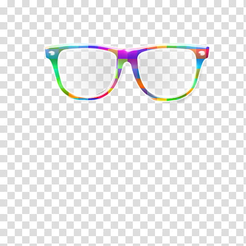 Recursos para un video tutorial, green, yellow, and blue rainbow framed wayfarer style eyeglasses transparent background PNG clipart
