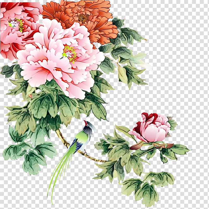 flower flowering plant cut flowers bouquet plant, Watercolor, Paint, Wet Ink, Common Peony, Pink, Petal, Chinese Peony transparent background PNG clipart