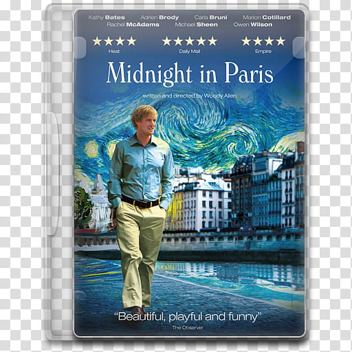 Movie Icon Mega , Midnight in Paris, Midnight in Paris DVD case transparent background PNG clipart