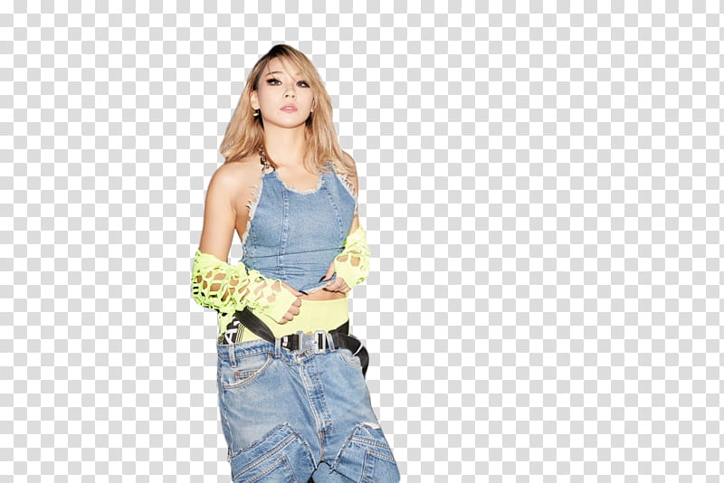 CL SOLOIST, woman wearing blue tank top and distressed blue denim bottoms illustration transparent background PNG clipart