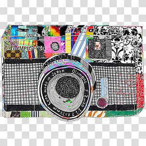 various VIII, white and multicolored camera painting transparent background PNG clipart