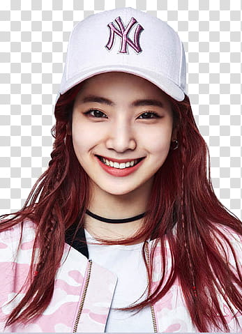 TWICE MLB  Version HQ, woman wearing New York Yankees snapback transparent background PNG clipart