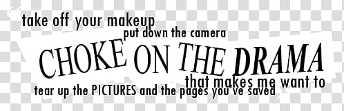 All Time Low Text, choke on the drama text transparent background PNG clipart
