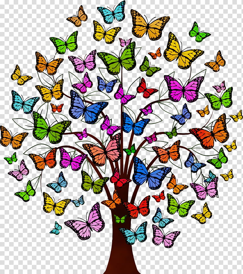 butterfly moths and butterflies plant wildflower pollinator, Tu Bishvat Tree, Tu Bishvat Tree , Abstract Tree, Cartoon Tree, Watercolor, Paint, Wet Ink transparent background PNG clipart