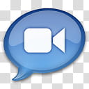 iChat Remake, white and blue video icon transparent background PNG clipart