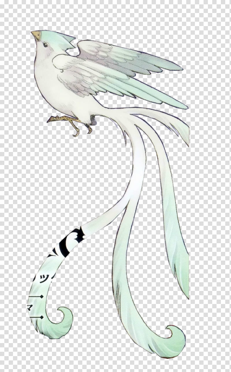 Birds and Sakura xp, teal and white long-tailed bird illustration transparent background PNG clipart