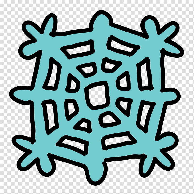 Snowflake, Cartoon, Green, Turquoise, Line transparent background PNG clipart
