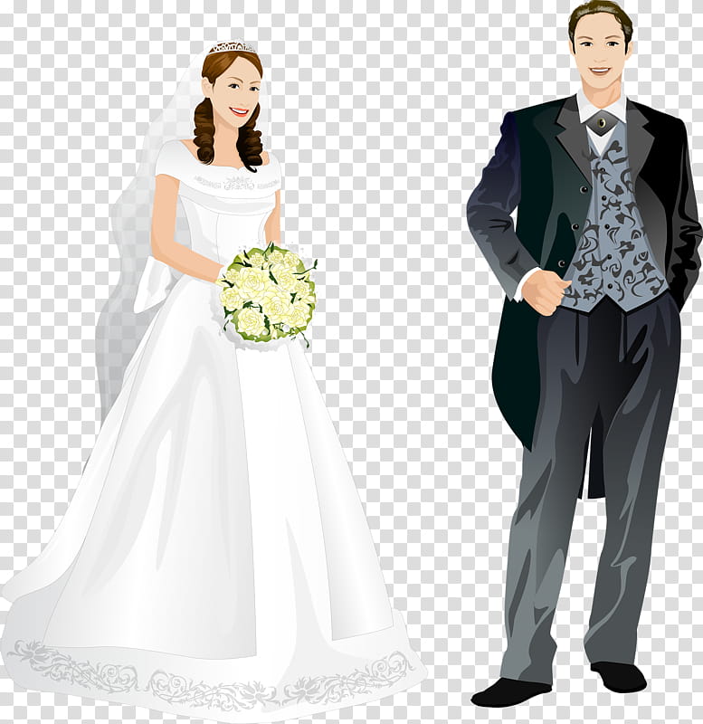Bride And Groom, Wedding, Marriage, Cartoon, Japanese Cartoon, Boyfriend, Comics, Wedding Dress transparent background PNG clipart