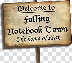 Falling Notebook City, black and brown signage transparent background PNG clipart