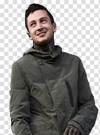 Tyler Joseph, gray full-zip jacket transparent background PNG clipart