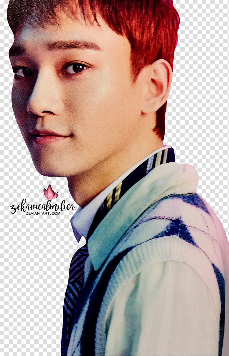 EXO CBX Chen MAGIC, man wearing collared shirt transparent background PNG clipart
