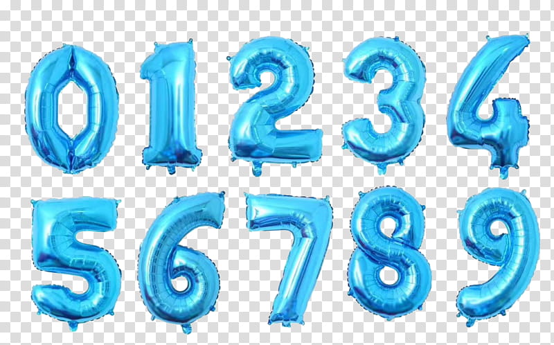 blue numbers party balloons transparent background PNG clipart