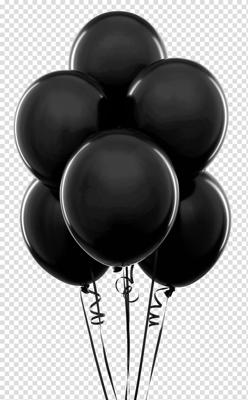 black material property balloon black-and-white metal, Blackandwhite transparent background PNG clipart