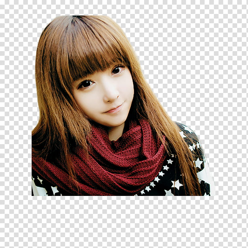 Park Hyo Jin ULZZANG, woman with red knitted scarf transparent background PNG clipart