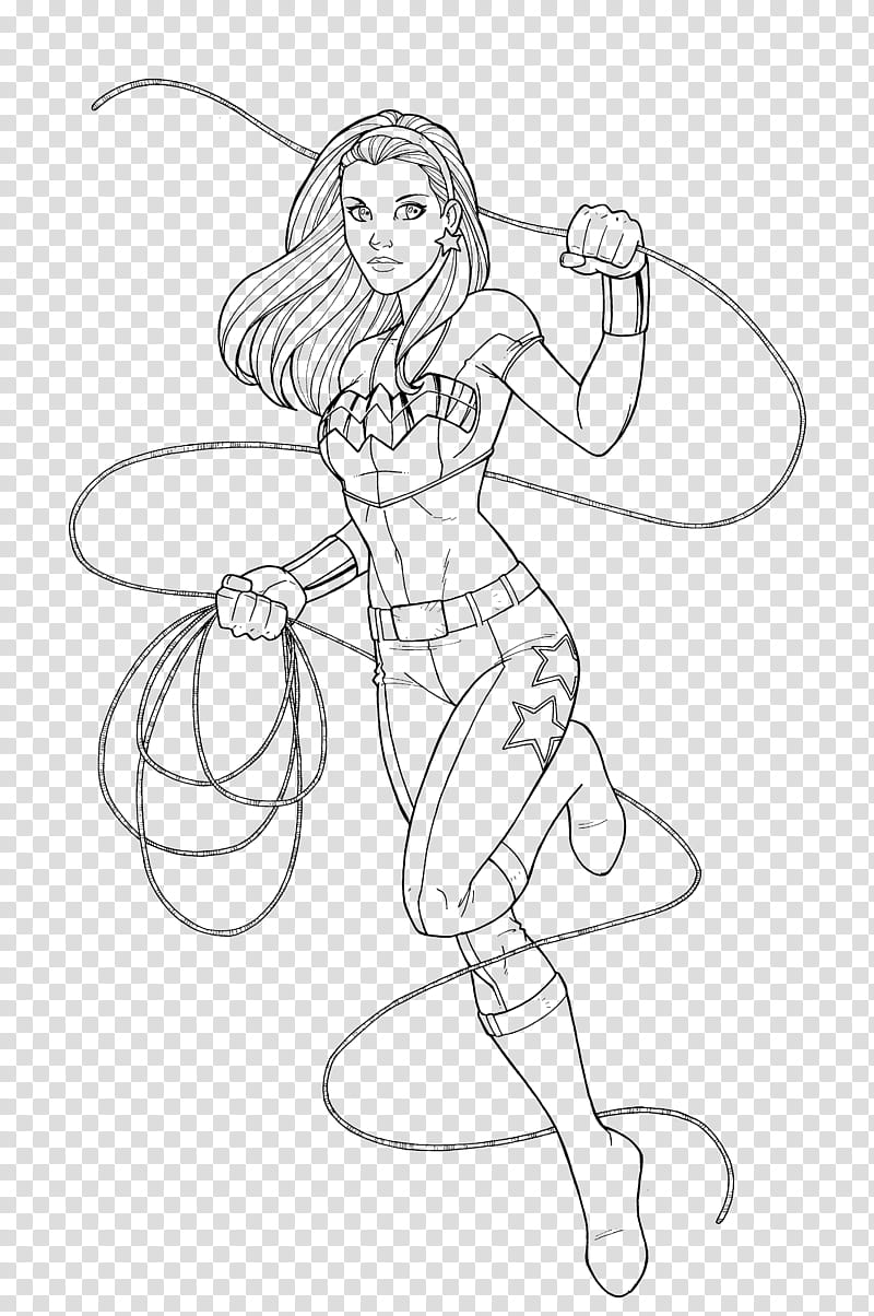 Wondergirl FLATS, sketch of woman with ropes transparent background PNG ...