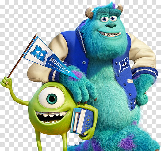 Monster Inc University , Monster Inc. James P. Sullivan and Mike Wazowski smiling illustration transparent background PNG clipart