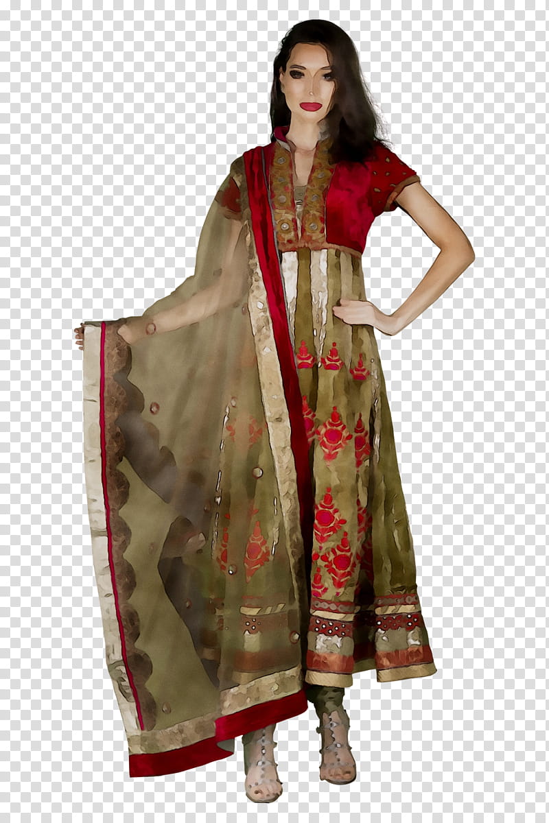 Costume Clothing, Maroon, Red, Beige, Embroidery, Brown, Silk, Sari transparent background PNG clipart