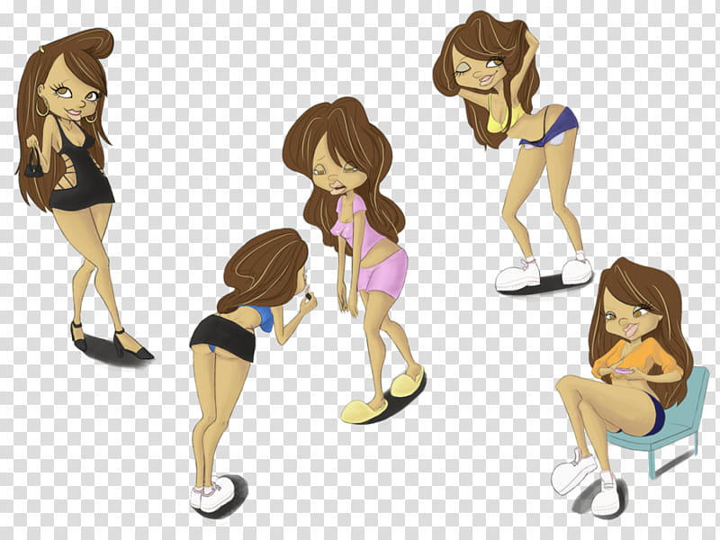 Dat Ass, five women in assorted outfit illustration transparent background PNG clipart