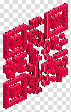 Love in Isometric D QR Code, red text transparent background PNG clipart