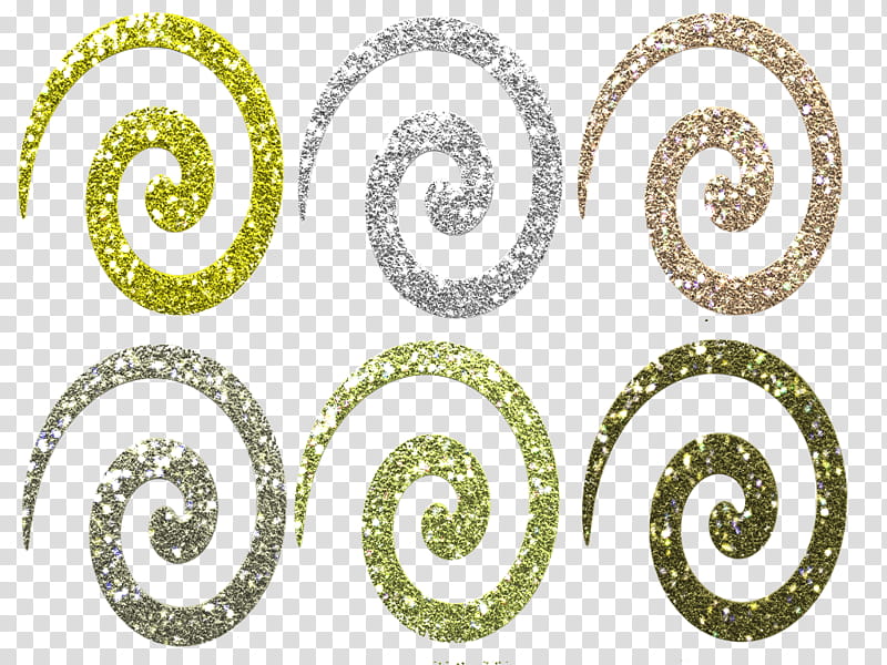 Twirlies Galore, glittered assorted-color swirl decors transparent background PNG clipart