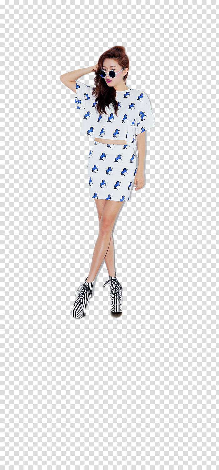 Park Sora stylenada, woman in white and blue dress transparent background PNG clipart