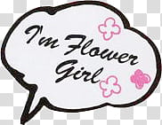 black and white Im Flower Girl thinking cloud illustration transparent background PNG clipart