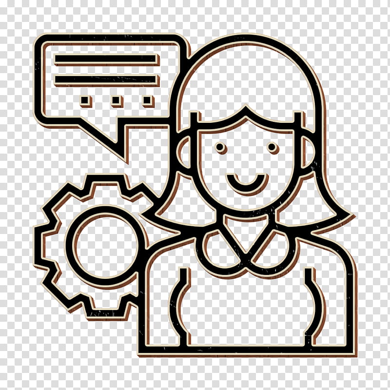 customer icon message icon officer icon, Service Icon, User Icon, Facial Expression, Line Art, Head, Text, Cartoon transparent background PNG clipart