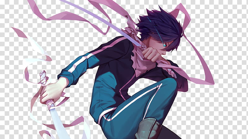 yato render purplehaired male character illustration