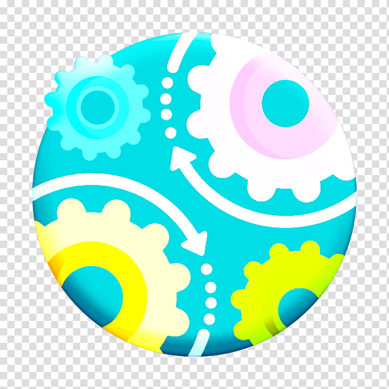 Gears icon Design Thinking icon Process icon, Aqua, Turquoise, Circle, Teal transparent background PNG clipart