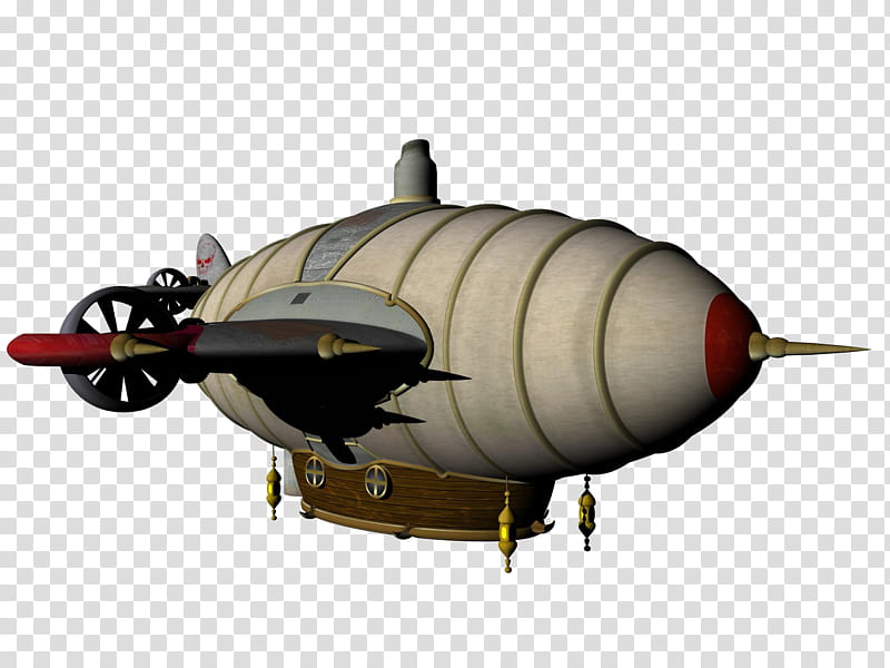 SteamPunk Ship, gray, brown, and black zeppelin transparent background PNG clipart