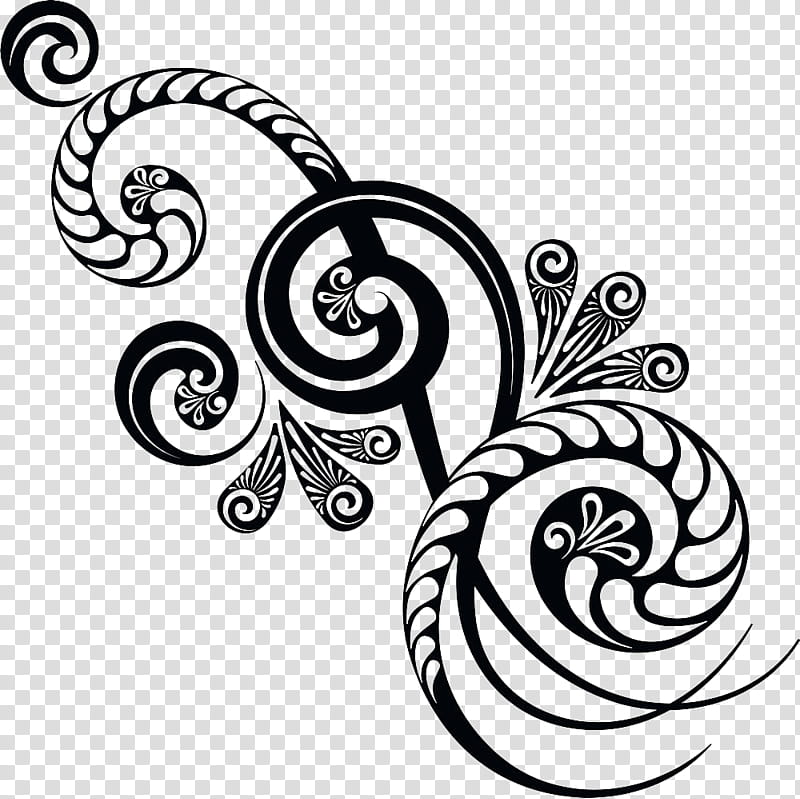 Motif, Blackandwhite, Ornament, Spiral, Line Art, Style transparent background PNG clipart