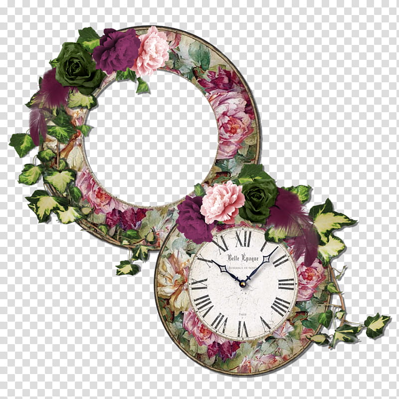Pink Flower, Floral Design, Cut Flowers, Clock, Purple, Violet, Leaf, Plant transparent background PNG clipart