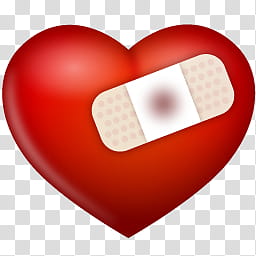 red heart with band-aid illustration transparent background PNG clipart