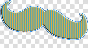 Green and orange striped mustache art transparent background PNG clipart