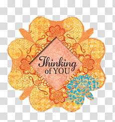 , Thinking of you text transparent background PNG clipart
