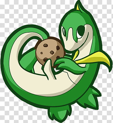 . Servine, green dragon cartoon character transparent background PNG clipart