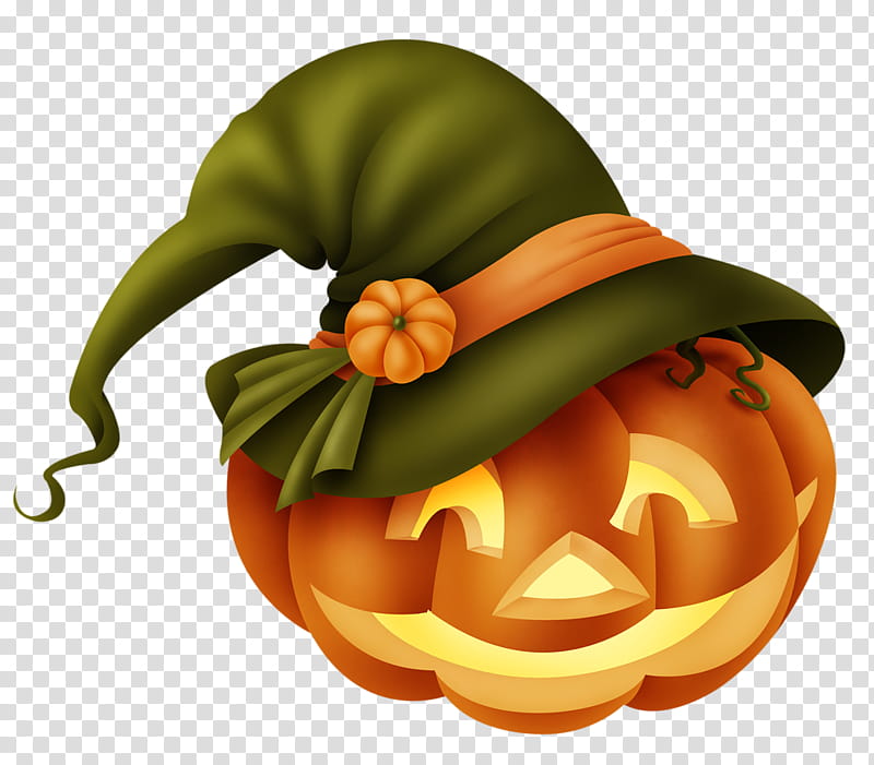 Halloween Witch Hat, Jackolantern, Gourd, Pumpkin, Winter Squash, Halloween , La Calabaza De Halloween, Food transparent background PNG clipart