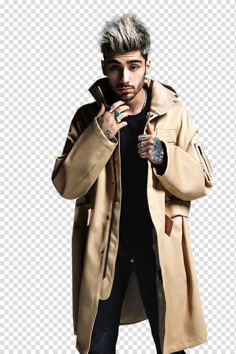 Zayn Malik, standing man wearing brown coat transparent background PNG clipart