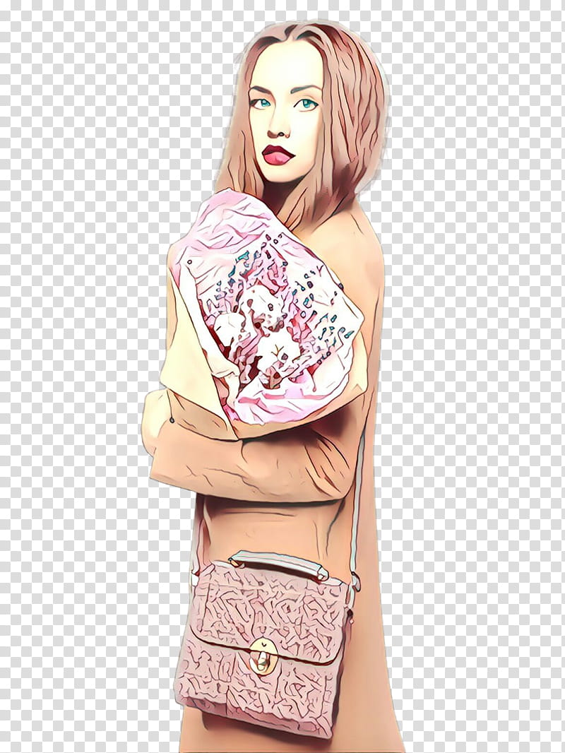 shoulder pink bag handbag peach, Joint, Beige, Fashion Model transparent background PNG clipart