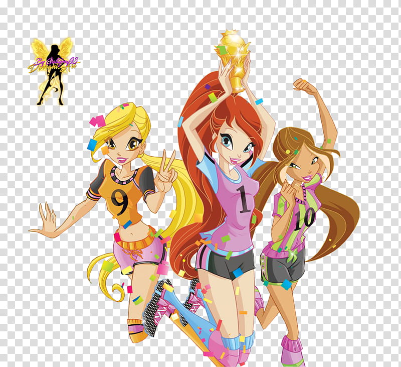 Winx Club Bloom Stella and Flora transparent background PNG clipart