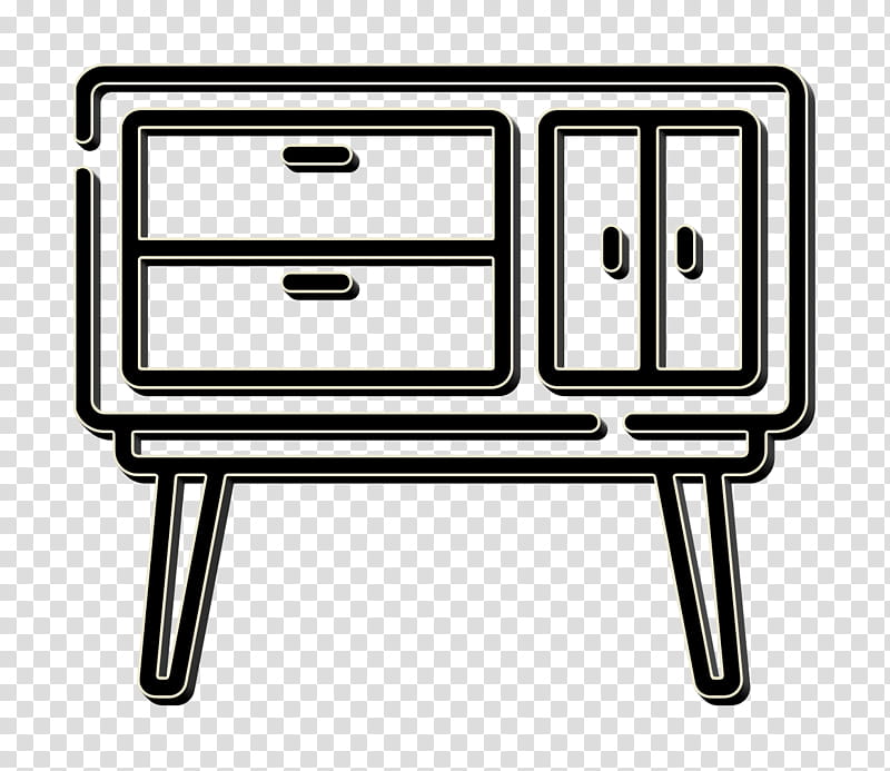 Home Decoration icon Buffet icon Cabinet icon, Furniture, Nightstand, Line, Table, Drawer, Rectangle, End Table transparent background PNG clipart