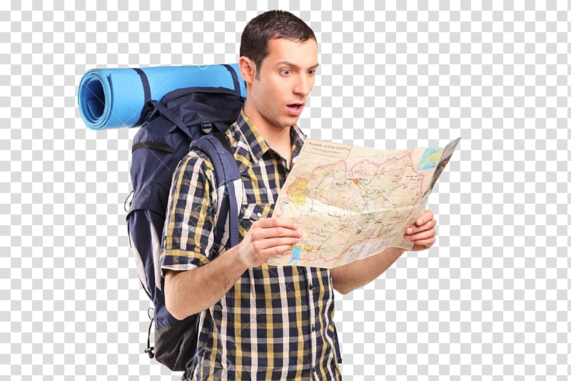 People, man looking at map transparent background PNG clipart