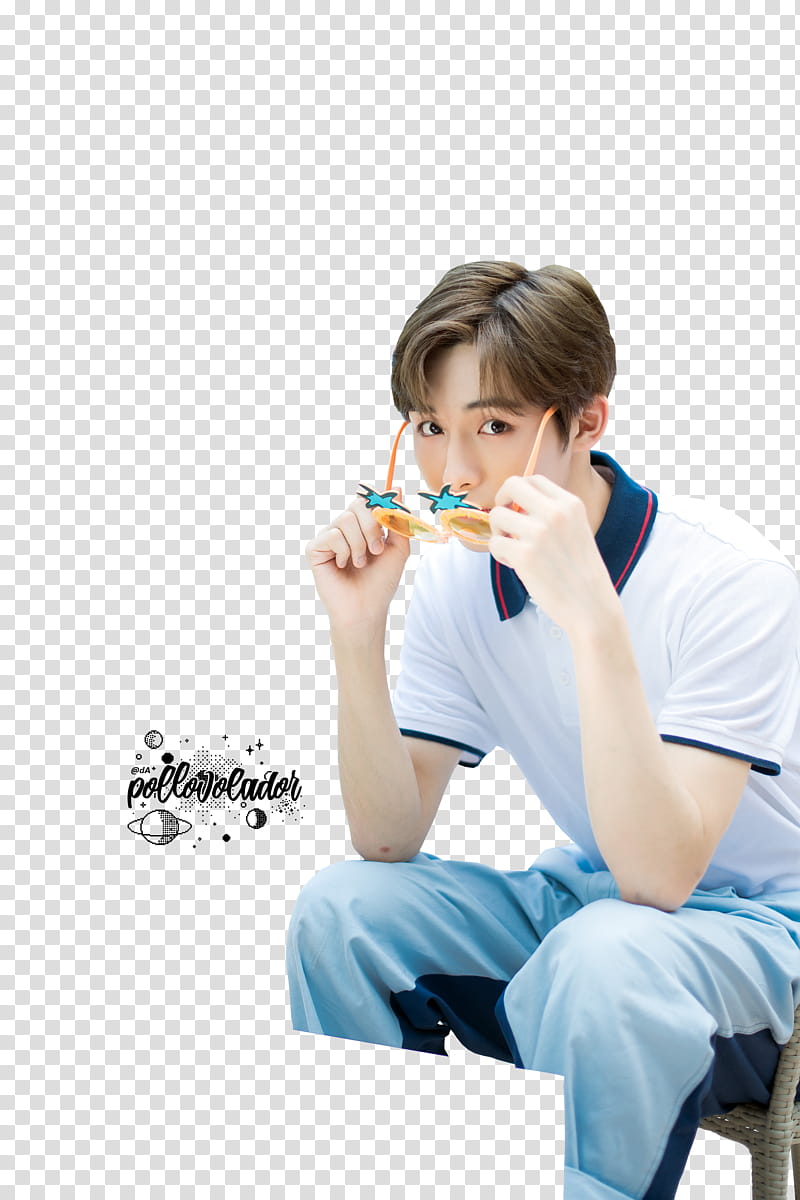 Winwin Summer Vacation, NCT Winwin sitting on brown chair transparent background PNG clipart
