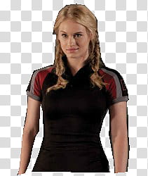 The Hunger Games, woman wearing black and red collared t-shirt transparent background PNG clipart